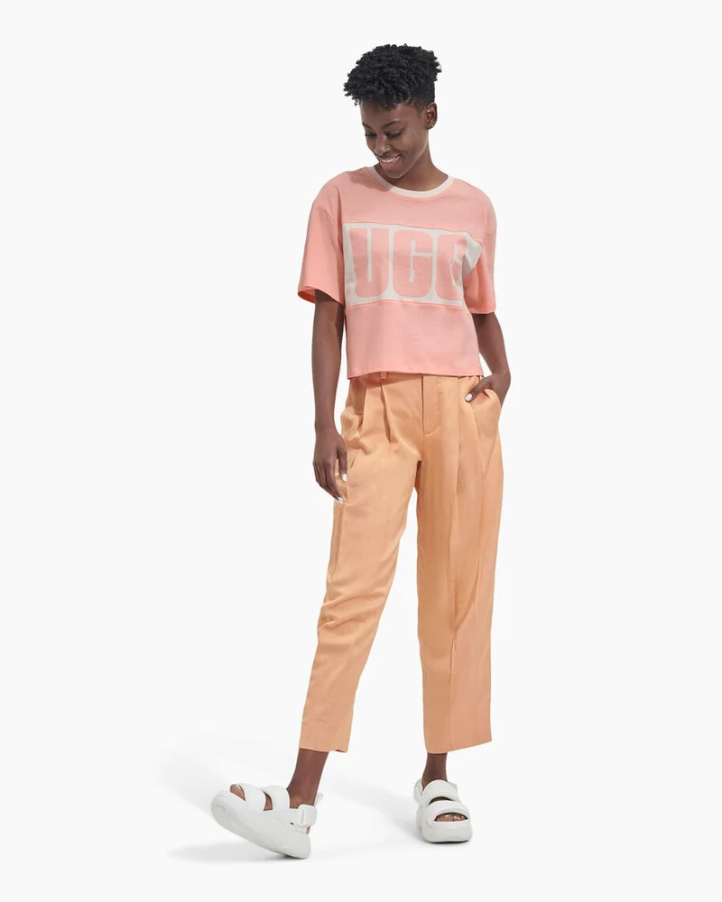 UGG Damen Jordene Colourblock Logo T-Shirt – Pink Opal
