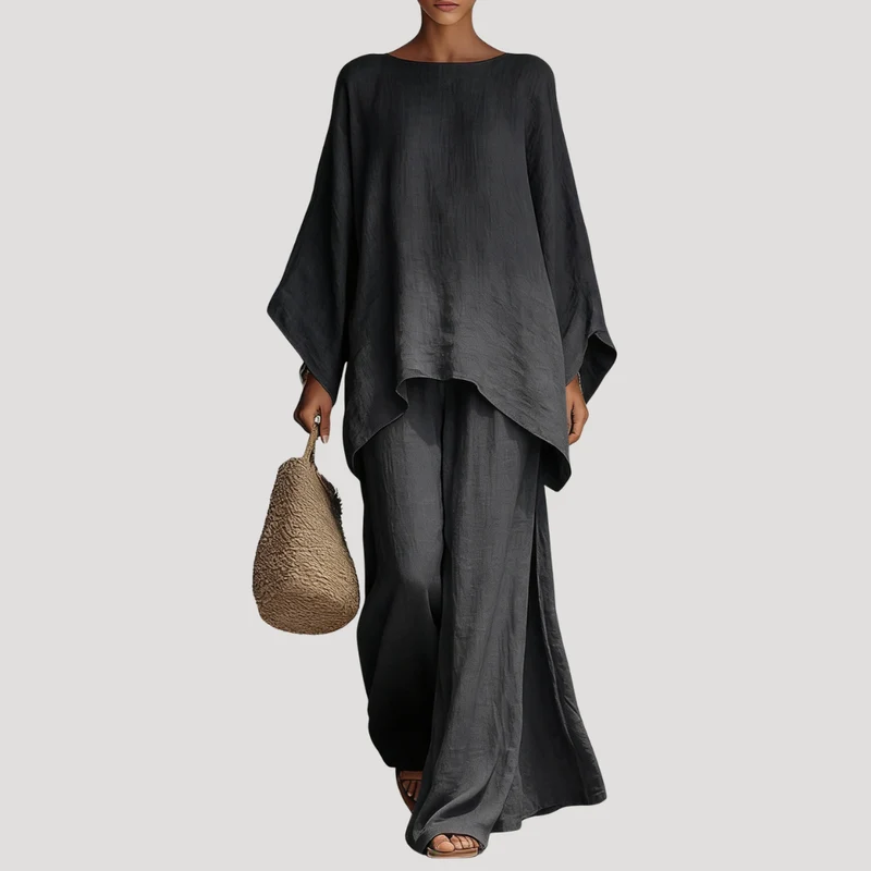 Anouk | Damen Zweiteiler Oversized Top Weites Bein