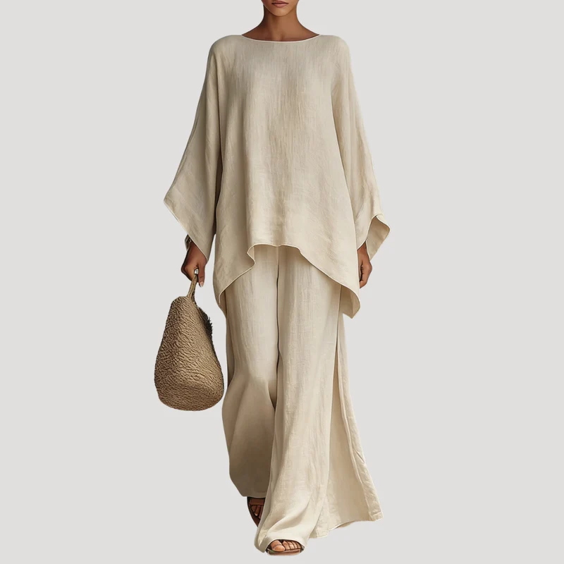 Anouk | Damen Zweiteiler Oversized Top Weites Bein