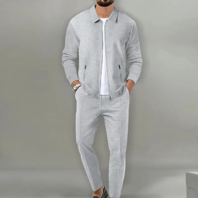 Luca | Herren Trainingsanzug Set Jacke und Hose Waffelstruktur