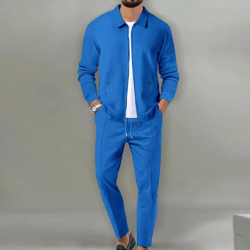 Luca | Herren Trainingsanzug Set Jacke und Hose Waffelstruktur