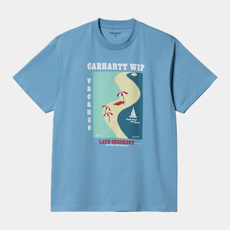 Carhartt WIP Herren Vacanze Kurzarm-T-Shirt – Piscine