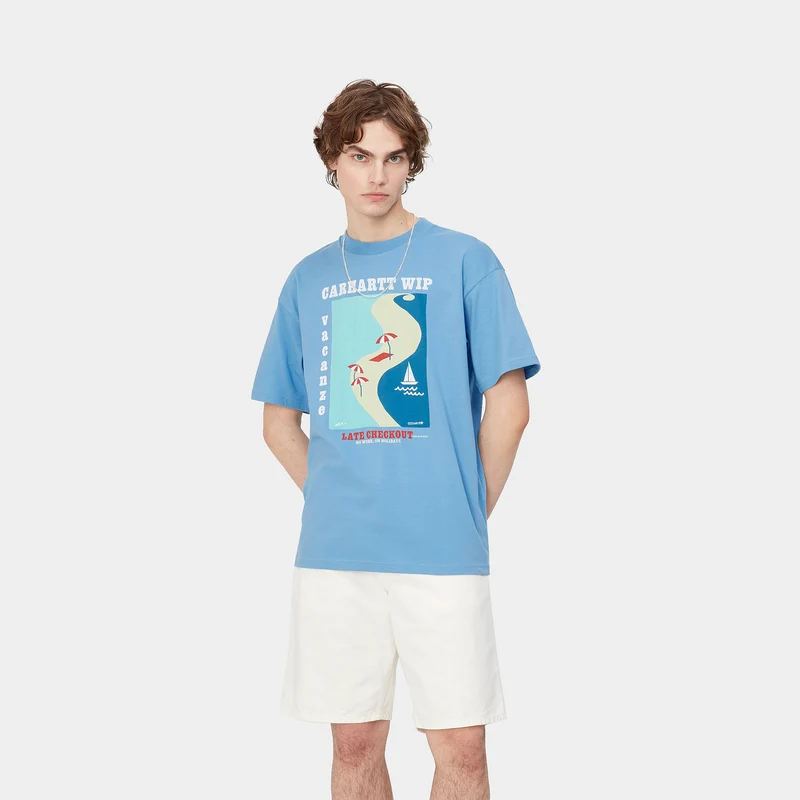 Carhartt WIP Herren Vacanze Kurzarm-T-Shirt – Piscine