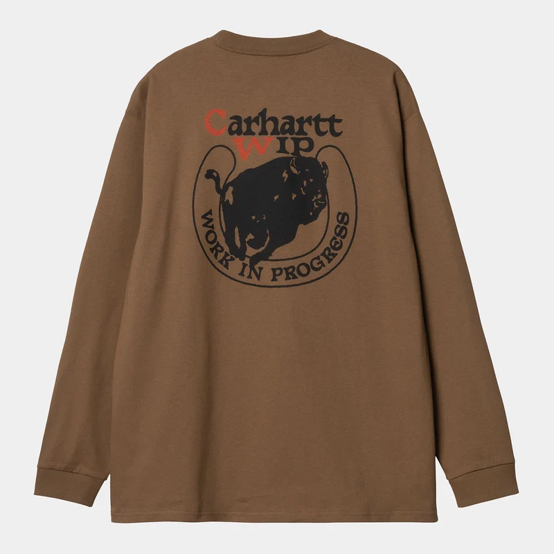Carhartt WIP Herren Buffalo Langarm-T-Shirt – Tamarinde