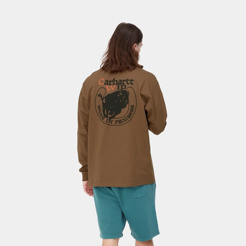 Carhartt WIP Herren Buffalo Langarm-T-Shirt – Tamarinde