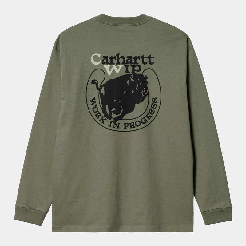 Carhartt WIP Herren Buffalo Langarm-T-Shirt – Salvia
