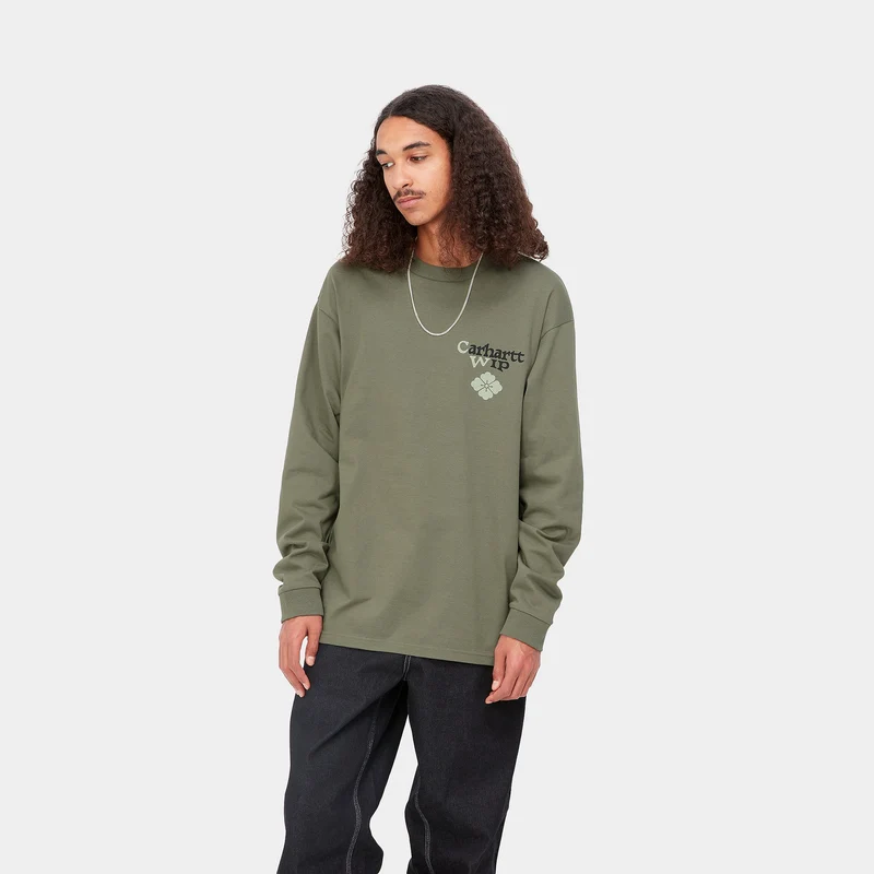 Carhartt WIP Herren Buffalo Langarm-T-Shirt – Salvia