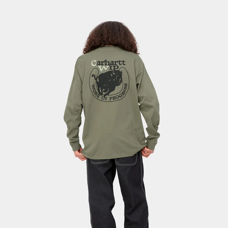 Carhartt WIP Herren Buffalo Langarm-T-Shirt – Salvia