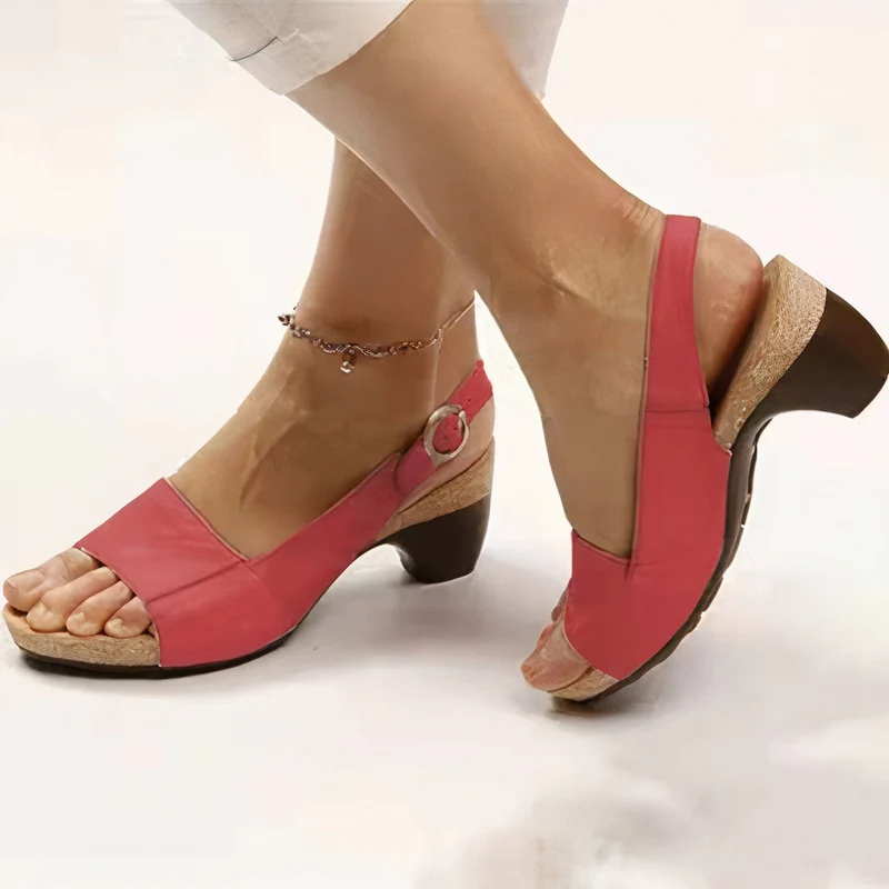Ilvana | Damen Slingback Sandalette mit Blockabsatz