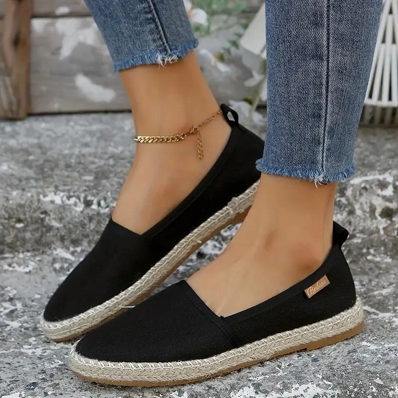 Vellara | Damen Espadrilles Flache Schlupfschuhe