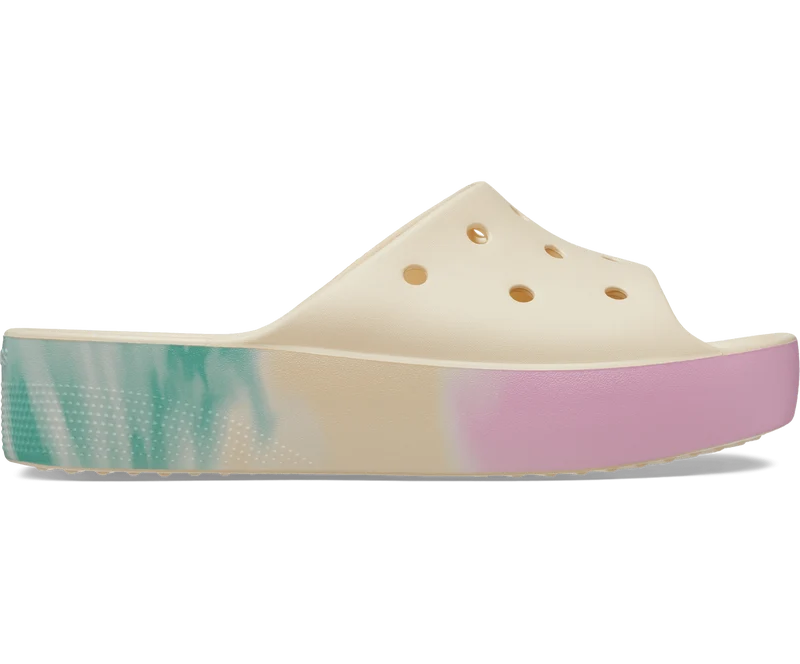 Crocs Klassische Unisex-Plateau-Ombre-Slipper – Vanille