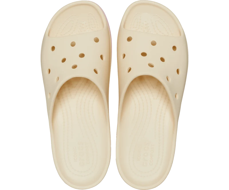 Crocs Klassische Unisex-Plateau-Ombre-Slipper – Vanille