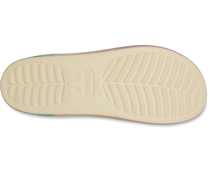 Crocs Klassische Unisex-Plateau-Ombre-Slipper – Vanille