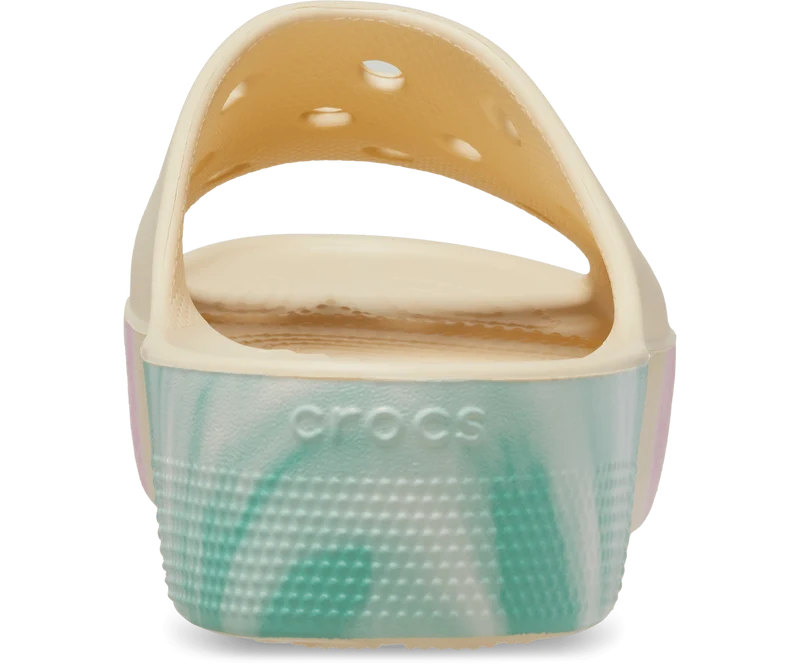 Crocs Klassische Unisex-Plateau-Ombre-Slipper – Vanille