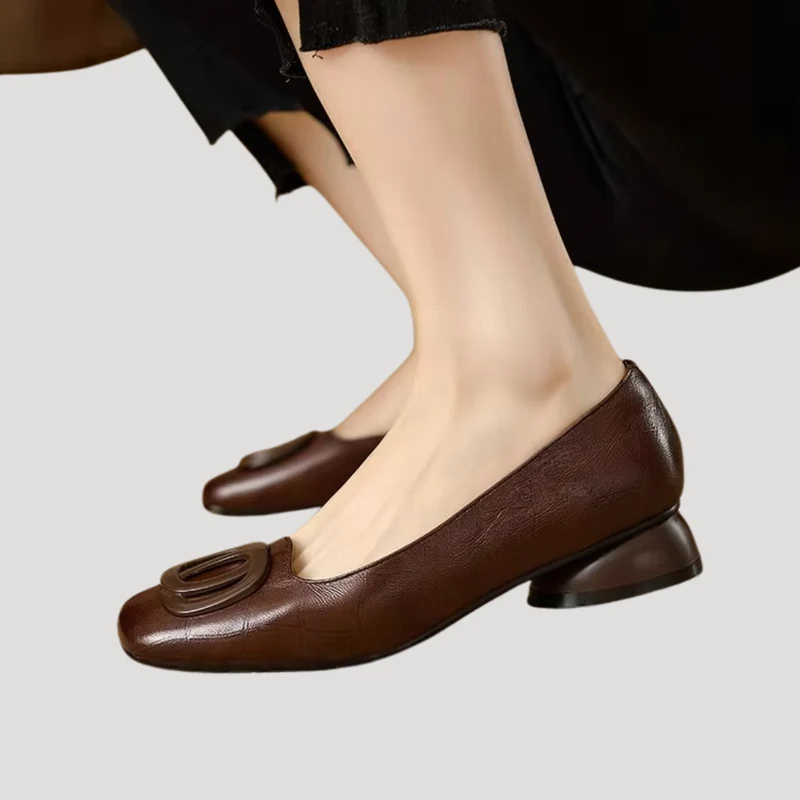 Rosina | Damen Ballerinas Quadratische Spitze Slip-On