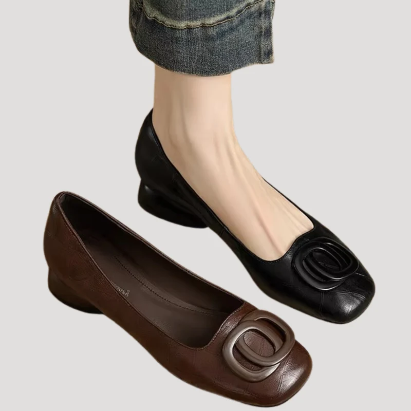 Rosina | Damen Ballerinas Quadratische Spitze Slip-On