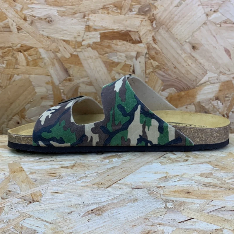 Plakton Herren-Sandale „Malaga“ aus Spaltleder – Camo