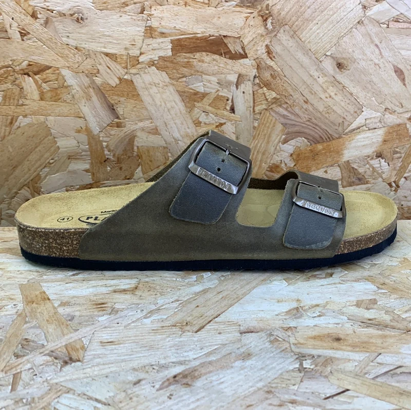 Plakton Herren Malaga Apure Ledersandale – Khaki
