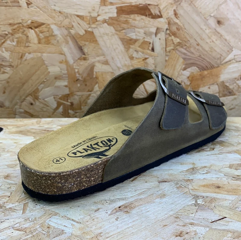 Plakton Herren Malaga Apure Ledersandale – Khaki