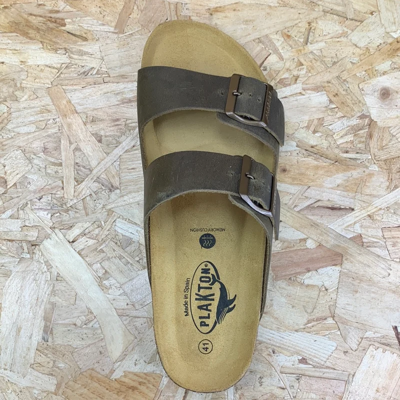 Plakton Herren Malaga Apure Ledersandale – Khaki