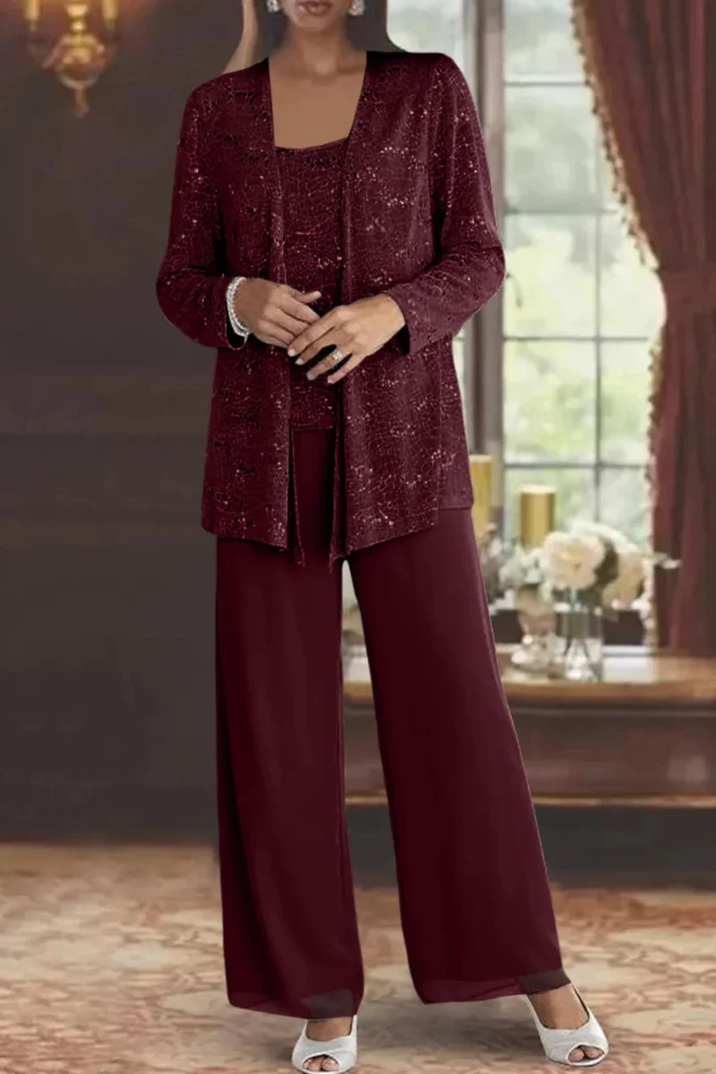 Cassiopeia | Damen Pailletten Anzug Set