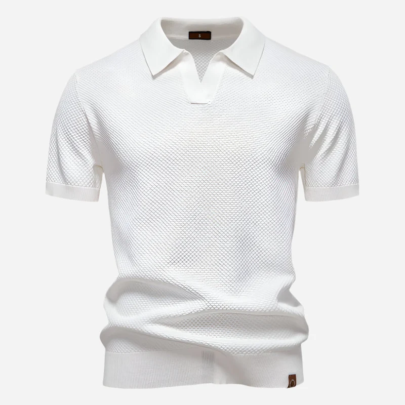 Aldric | Herren Kurzarm Poloshirt mit Strukturmuster