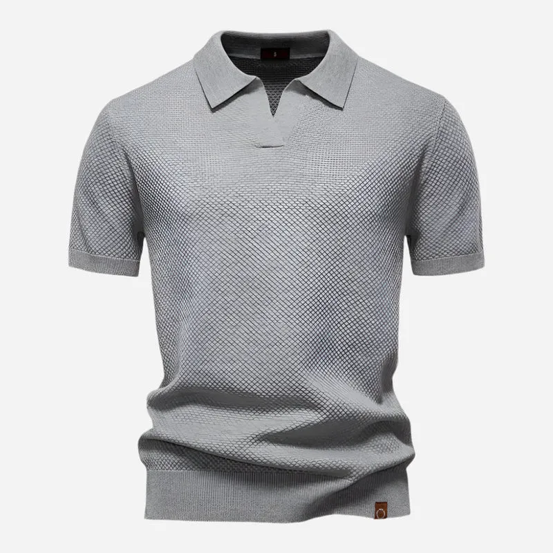 Aldric | Herren Kurzarm Poloshirt mit Strukturmuster