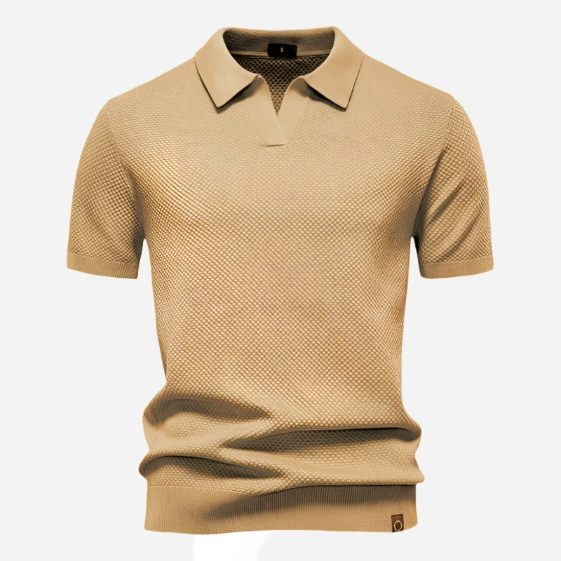 Aldric | Herren Kurzarm Poloshirt mit Strukturmuster