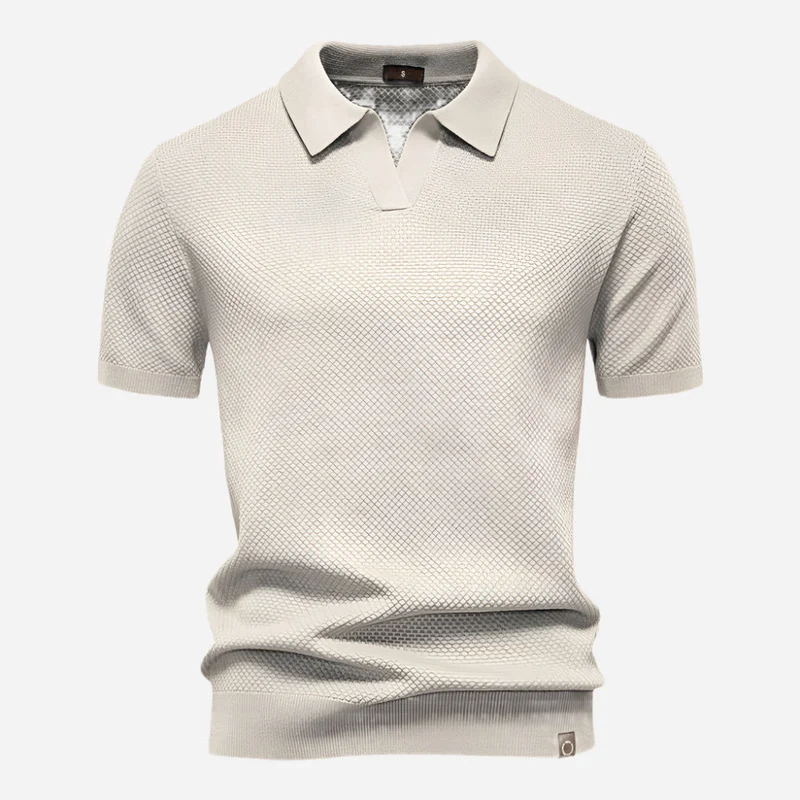 Aldric | Herren Kurzarm Poloshirt mit Strukturmuster