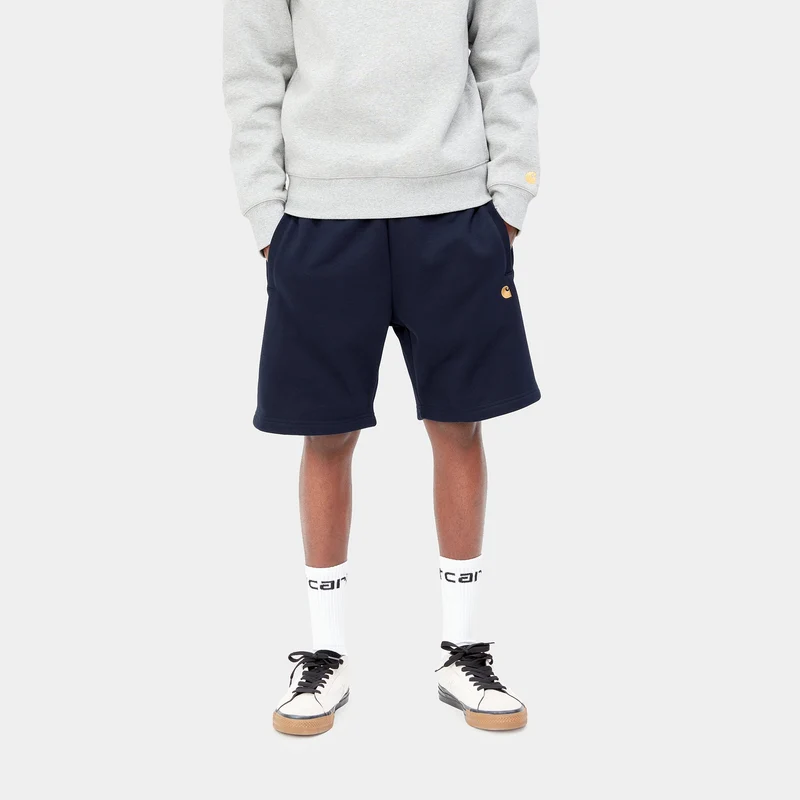 Carhartt WIP Herren Chase Sweat Short – Dunkelblau