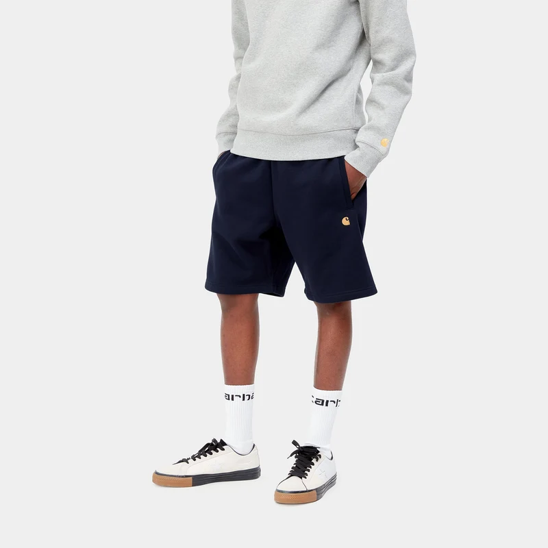Carhartt WIP Herren Chase Sweat Short – Dunkelblau