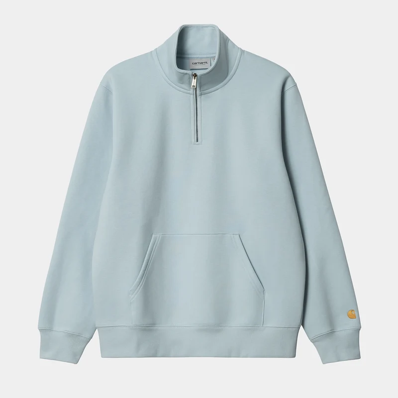 Carhartt WIP Herren Chase Zip Sweat Top – Icarus / Gold