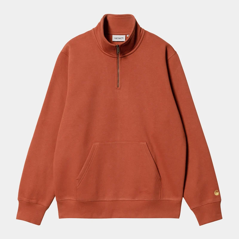 Carhartt WIP Herren Chase Zip Sweat Top – Phoenix / Gold