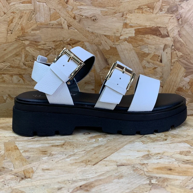 Una Healy Mode-Plateau-Sandale für Damen – Weiß