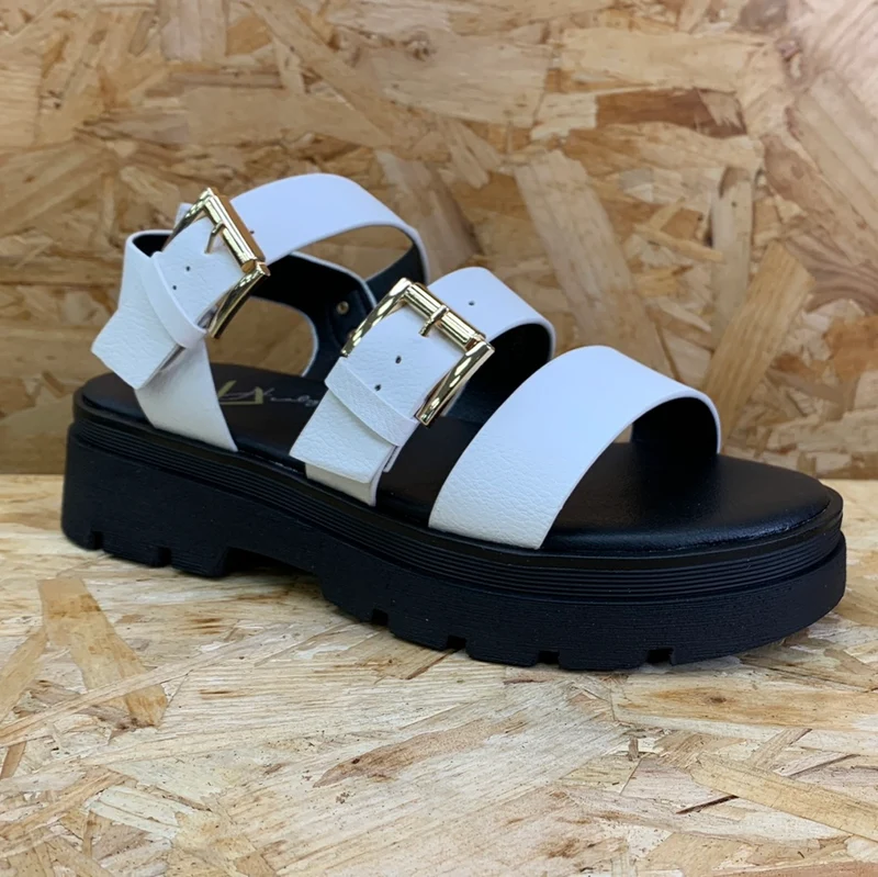 Una Healy Mode-Plateau-Sandale für Damen – Weiß