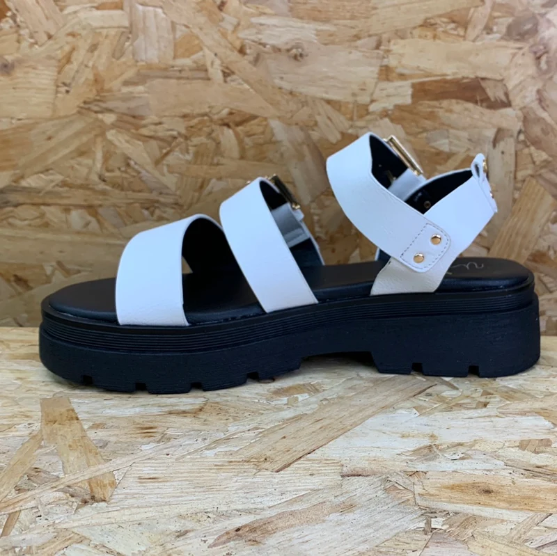 Una Healy Mode-Plateau-Sandale für Damen – Weiß