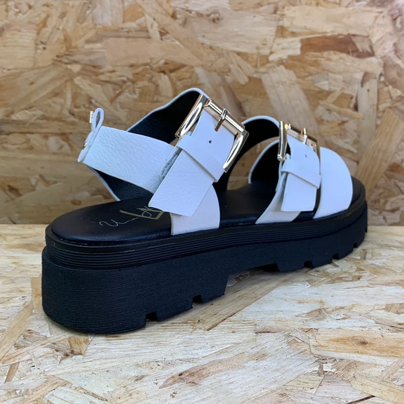 Una Healy Mode-Plateau-Sandale für Damen – Weiß
