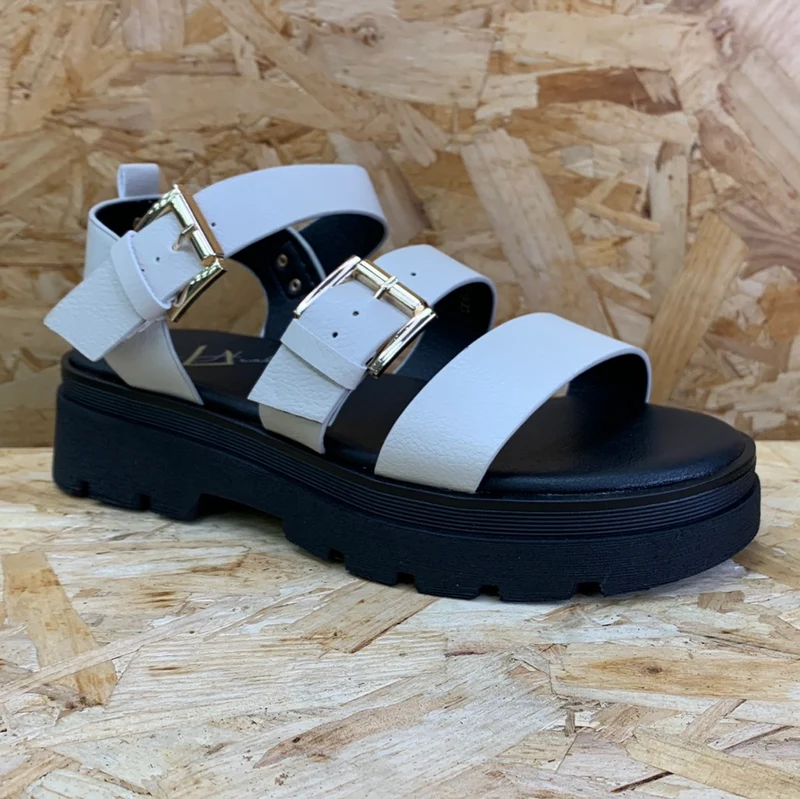 Una Healy Mode-Plateau-Sandale für Damen – Beige
