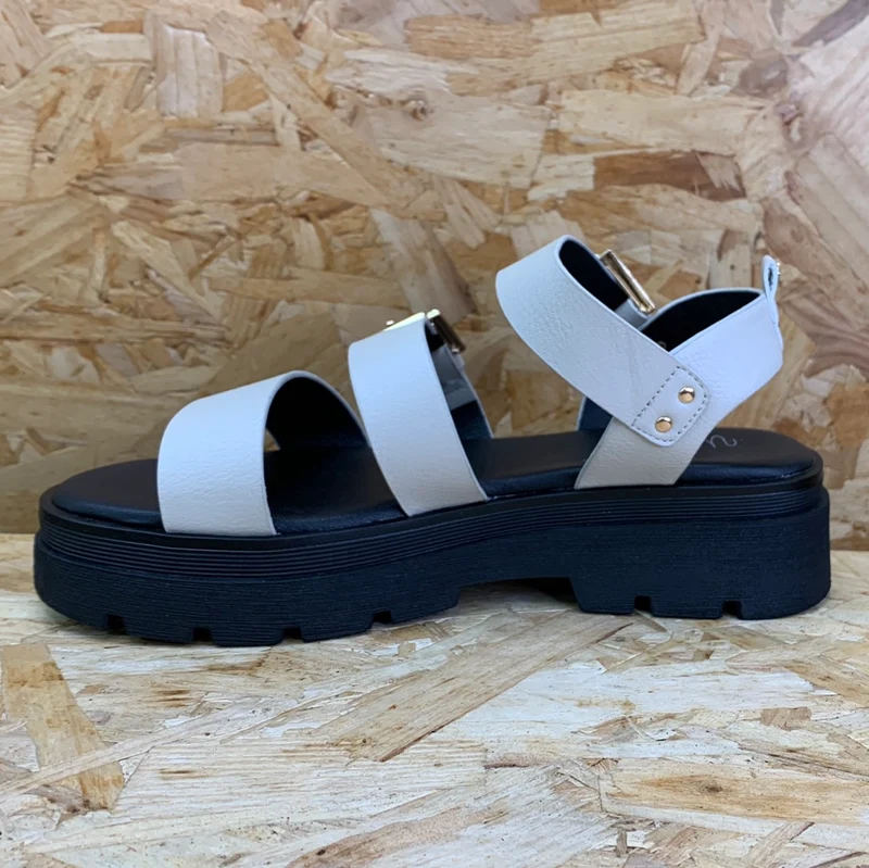 Una Healy Mode-Plateau-Sandale für Damen – Beige