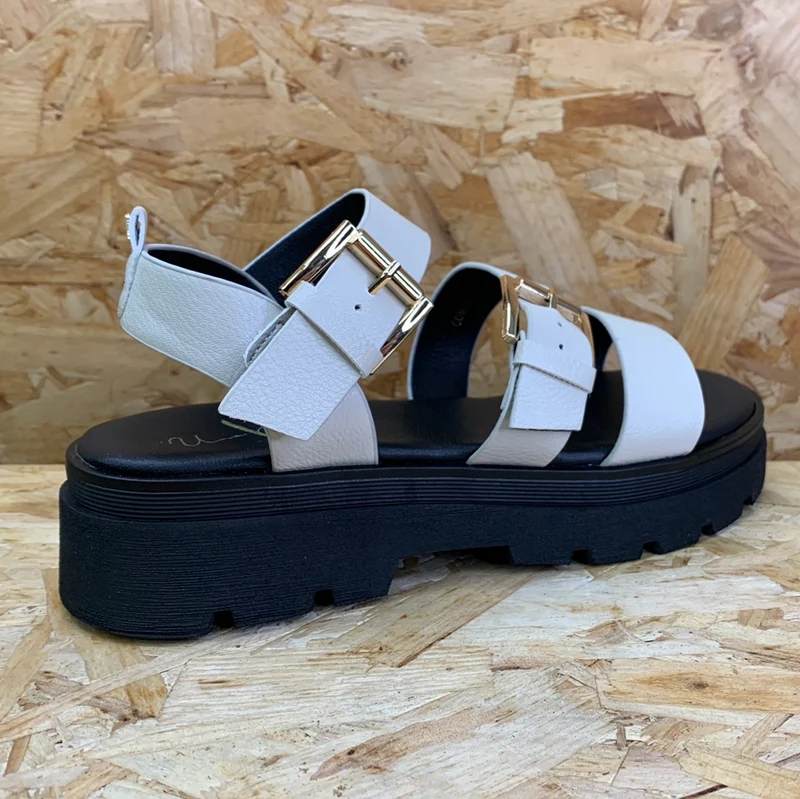 Una Healy Mode-Plateau-Sandale für Damen – Beige