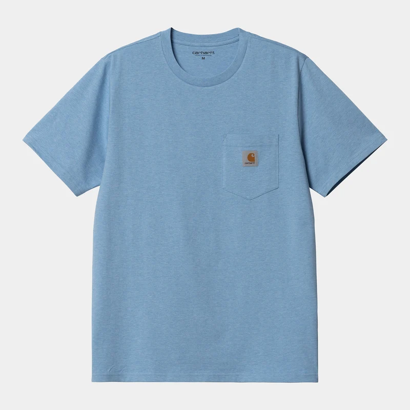 Carhartt WIP Kurzärmliges Herren-T-Shirt mit Tasche – Piscine Heather