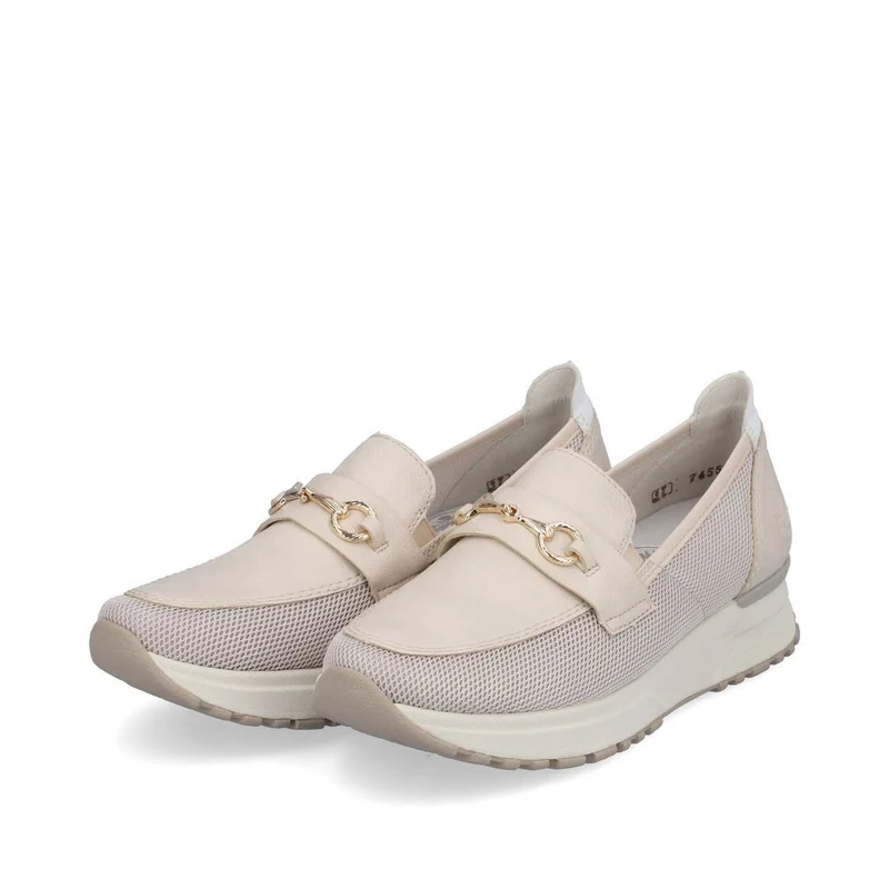 Rieker Modische Damen-Loafer – Elfenbein