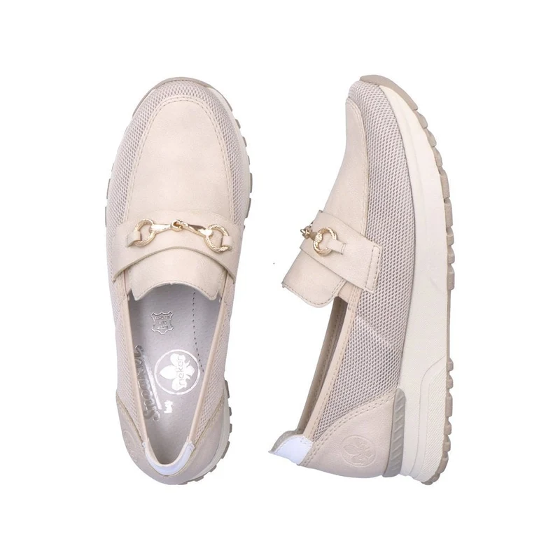 Rieker Modische Damen-Loafer – Elfenbein