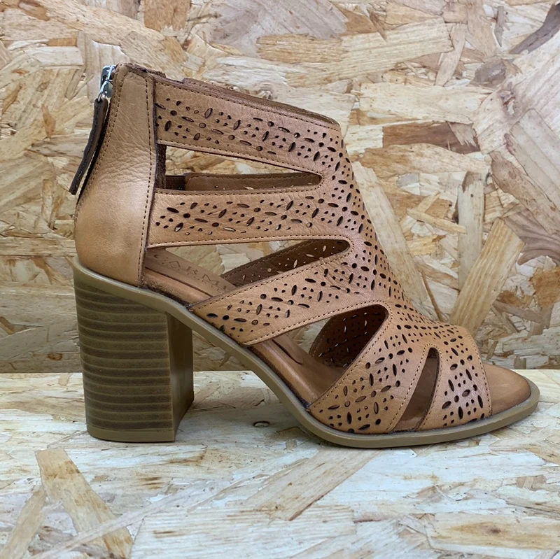 Carmela Damen-Leder-High-Heel - Kamel