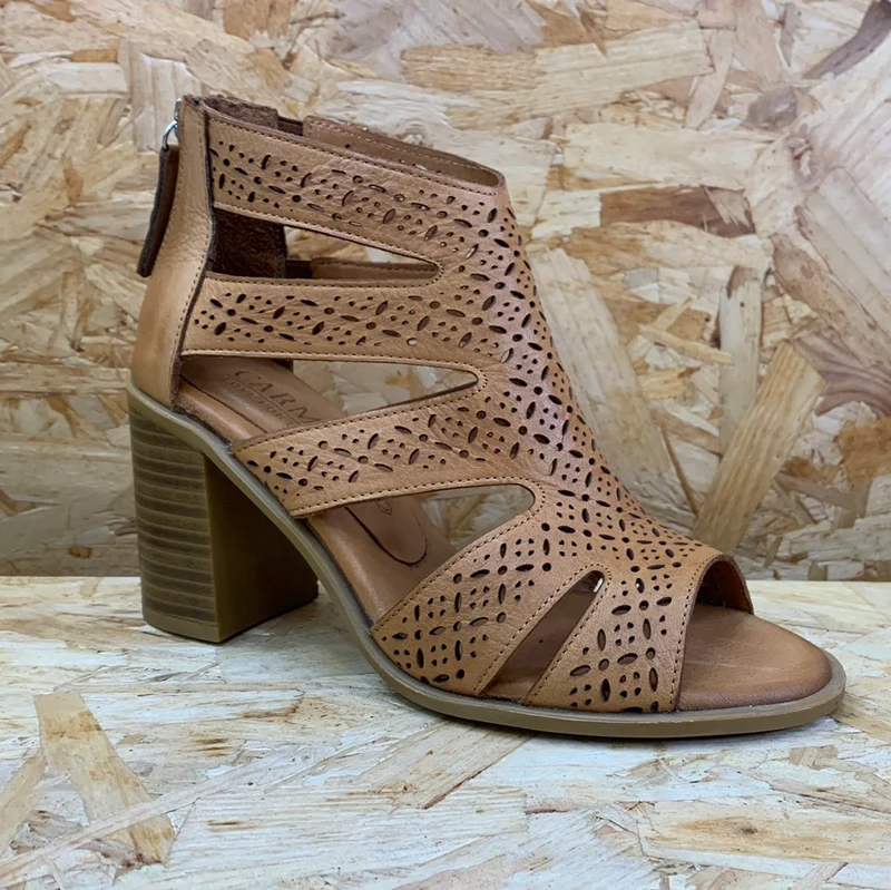 Carmela Damen-Leder-High-Heel - Kamel