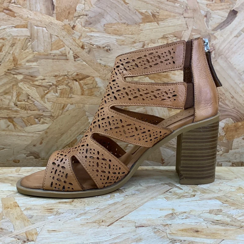 Carmela Damen-Leder-High-Heel - Kamel