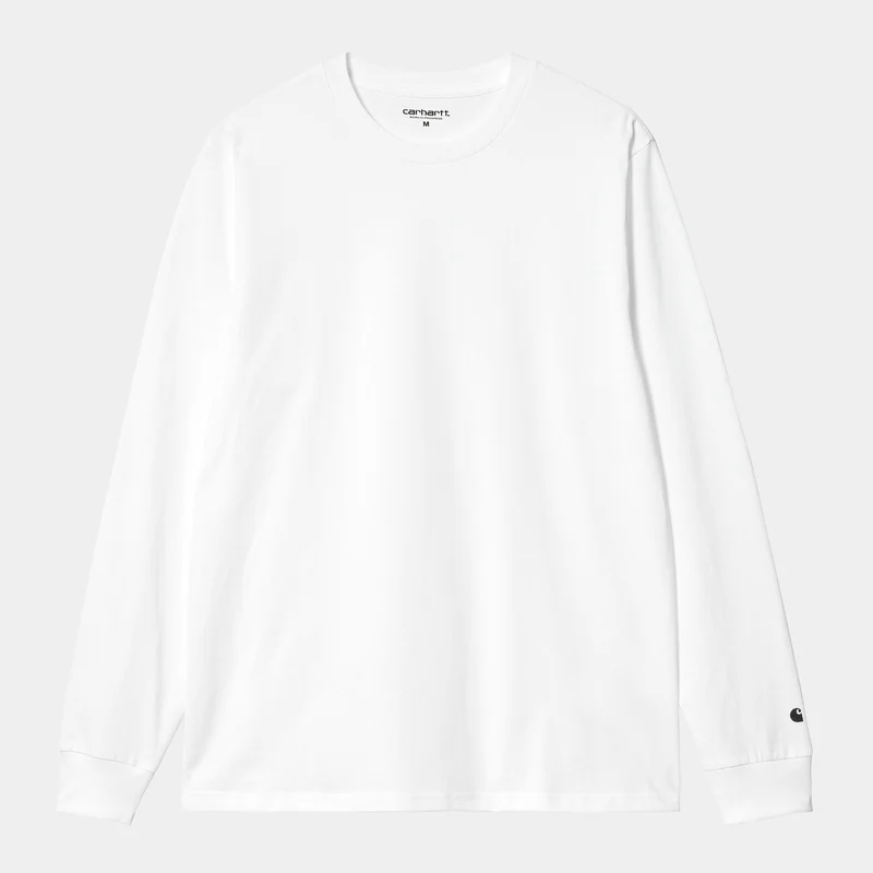 Carhartt WIP Herren Base Langarm-T-Shirt – Weiß