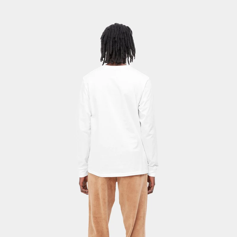 Carhartt WIP Herren Base Langarm-T-Shirt – Weiß