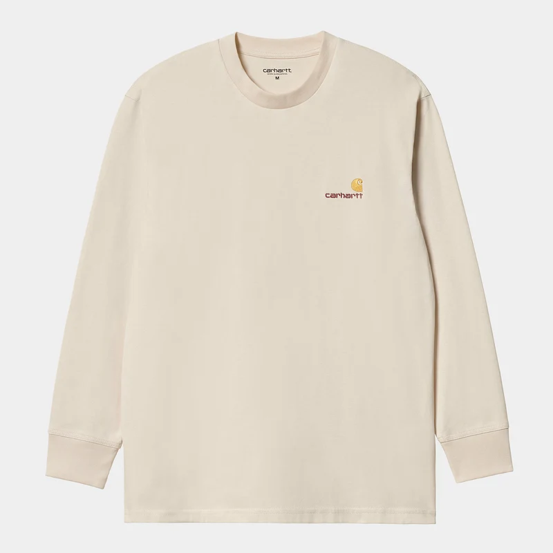Carhartt WIP Herren American Script Langarm-T-Shirt – Natur