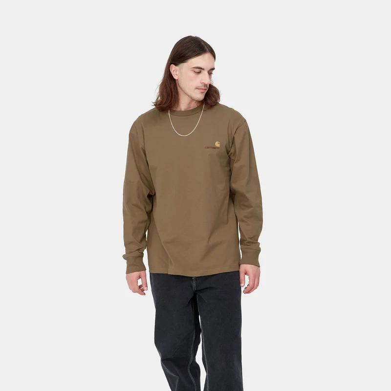 Carhartt WIP Herren American Script Langarm-T-Shirt - Buffalo